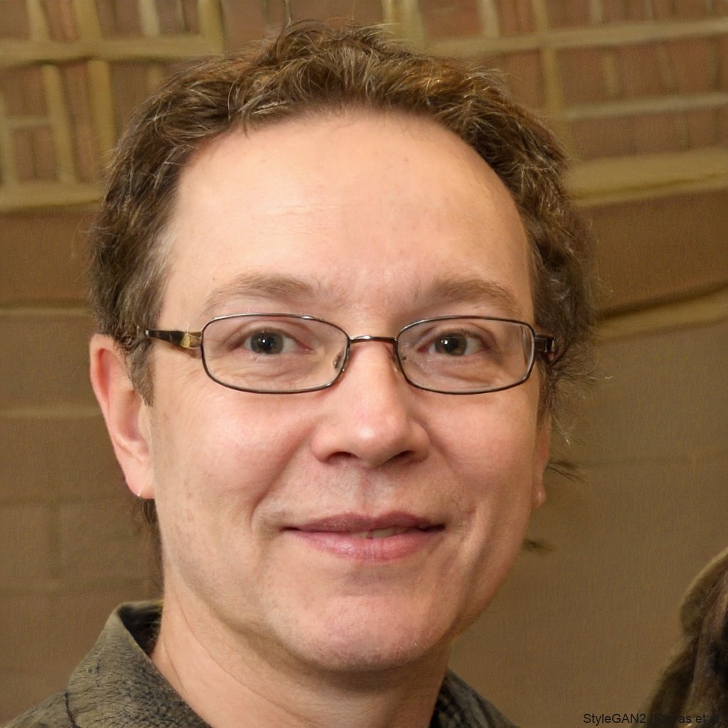 Smiling man with glasses in front of brick wall